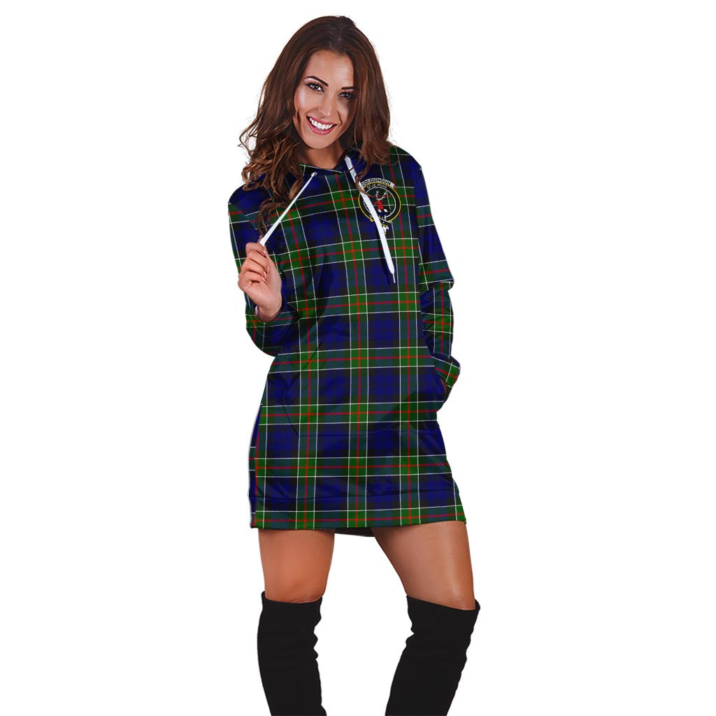 Colquhoun Tartan Hoodie Dress with Family Crest - Tartan Vibes Clothing