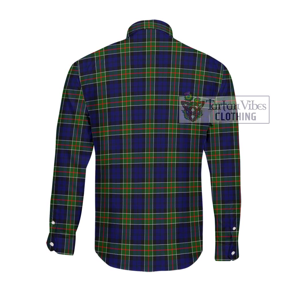 Tartan Vibes Clothing Colquhoun Modern Tartan Long Sleeve Button Shirt with Family Crest DNA In Me Style