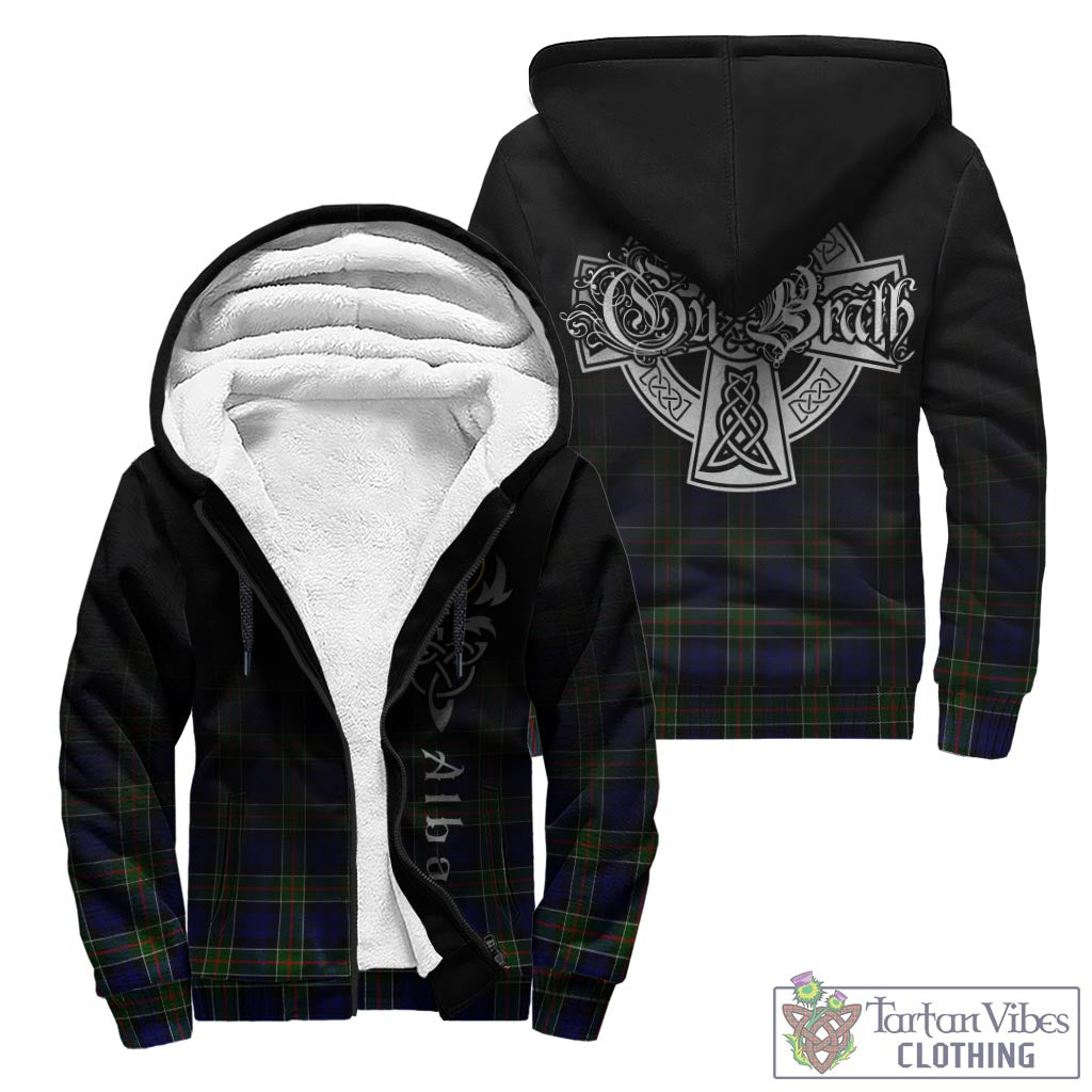 Tartan Vibes Clothing Colquhoun Modern Tartan Sherpa Hoodie Featuring Alba Gu Brath Family Crest Celtic Inspired