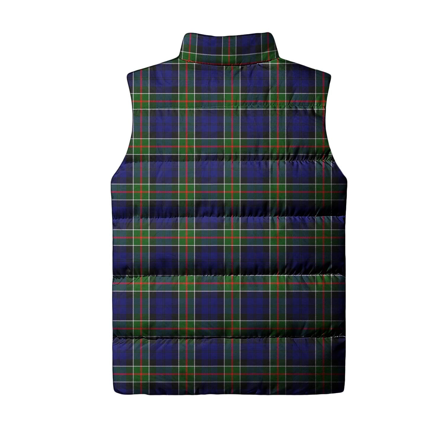 Colquhoun Modern Tartan Sleeveless Puffer Jacket with Family Crest - Tartanvibesclothing