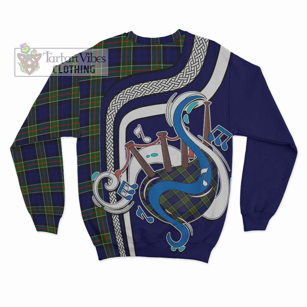 Tartan Vibes Clothing Colquhoun Modern Tartan Sweatshirt with Epic Bagpipe Style