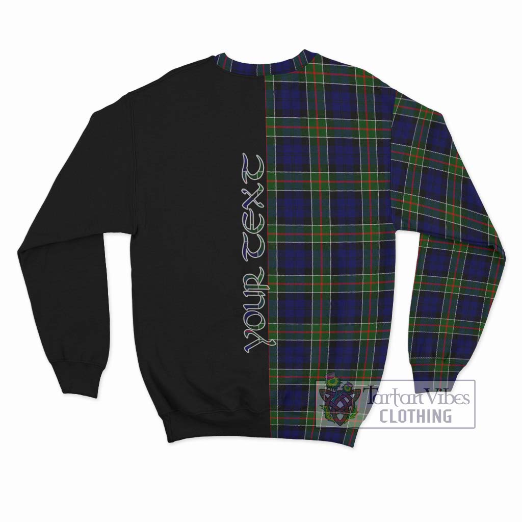 Tartan Vibes Clothing Colquhoun Modern Tartan Sweatshirt with Family Crest and Half Of Me Style