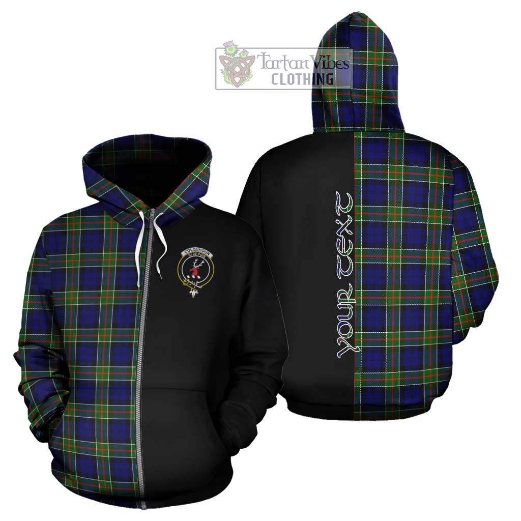 Tartan Vibes Clothing Colquhoun Modern Tartan Hoodie with Family Crest and Half Of Me Style