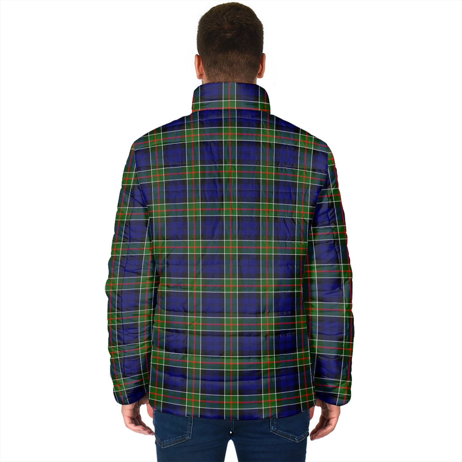 Colquhoun Tartan Padded Jacket with Family Crest - Tartan Vibes Clothing