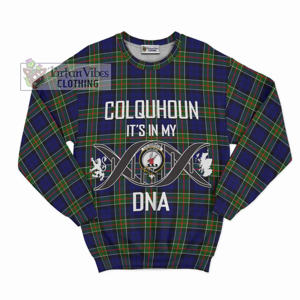 Tartan Vibes Clothing Colquhoun Modern Tartan Sweatshirt with Family Crest DNA In Me Style