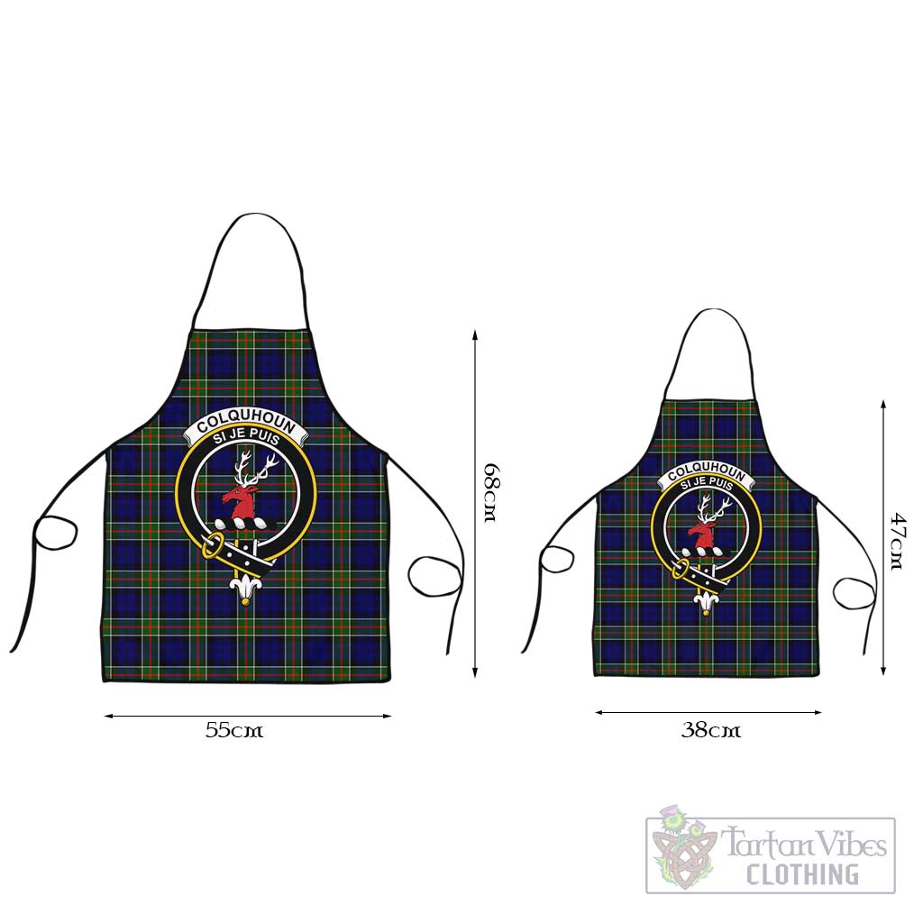 Colquhoun Tartan Apron with Family Crest Black L 55x68 cm - Tartan Vibes Clothing