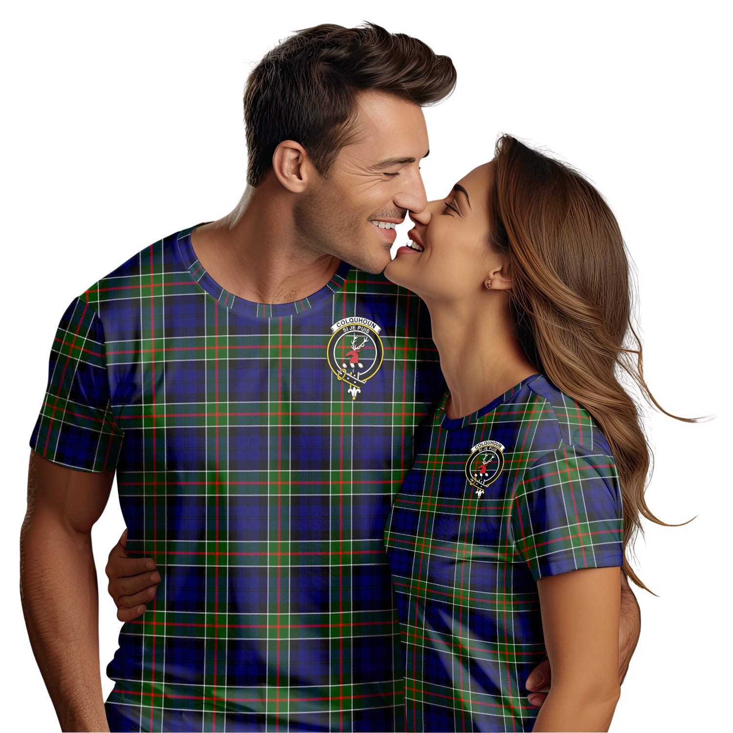 Colquhoun Tartan T-Shirt with Family Crest - Tartan Vibes Clothing