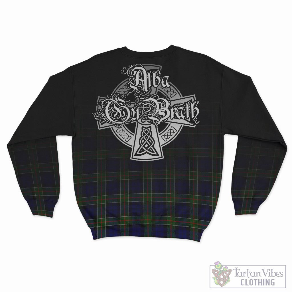 Tartan Vibes Clothing Colquhoun Modern Tartan Sweatshirt Featuring Alba Gu Brath Family Crest Celtic Inspired