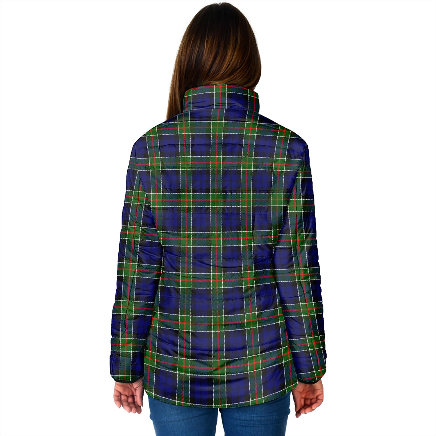 Colquhoun Tartan Padded Jacket with Family Crest - Tartan Vibes Clothing