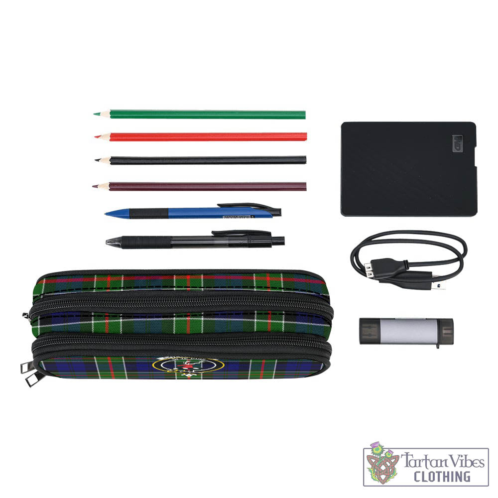 Tartan Vibes Clothing Colquhoun Modern Tartan Pen and Pencil Case with Family Crest