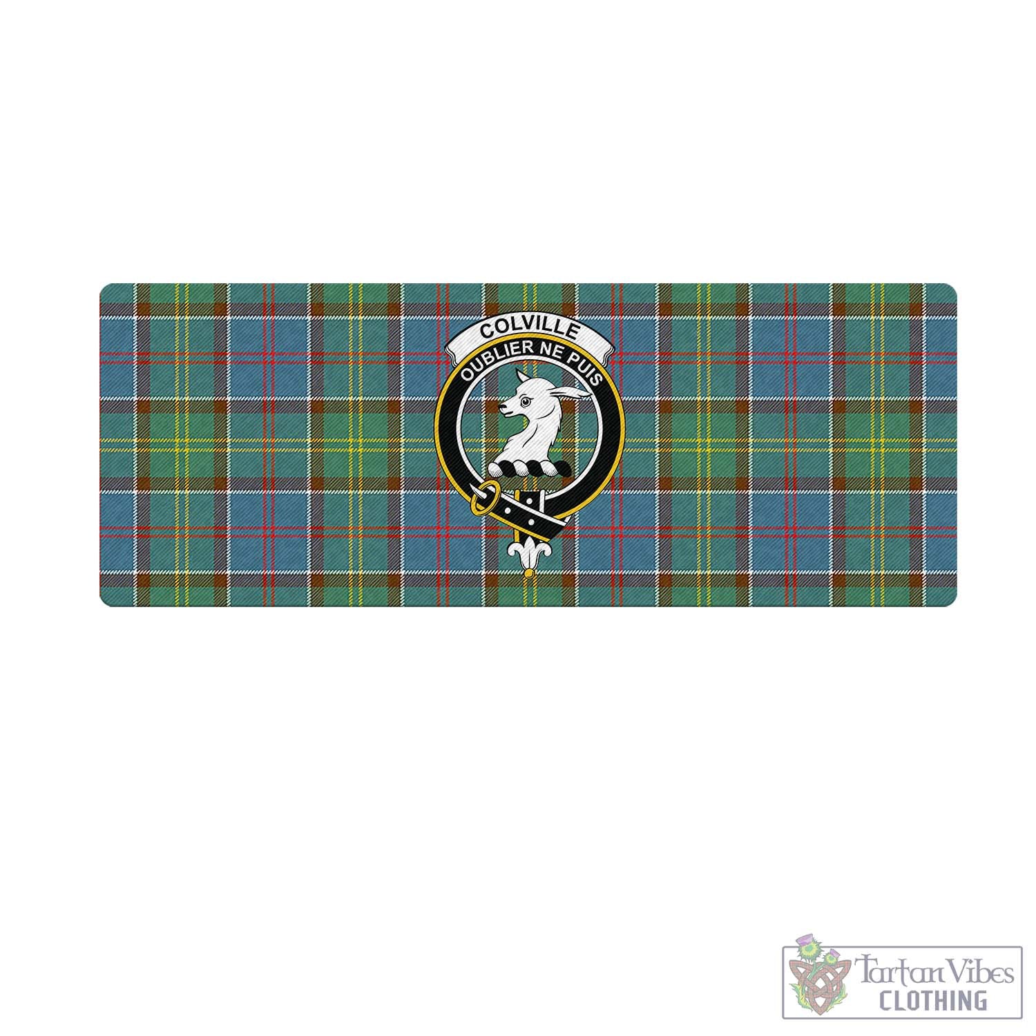 Tartan Vibes Clothing Colville Tartan Mouse Pad with Family Crest