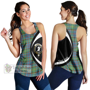 Colville Tartan Women's Racerback Tanks with Family Crest Circle Style