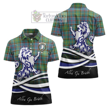 Colville Tartan Women's Polo Shirt with Alba Gu Brath Regal Lion Emblem