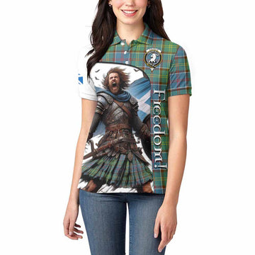 Colville Crest Tartan Women's Polo Shirt Inspired by the Freedom of Scottish Warrior