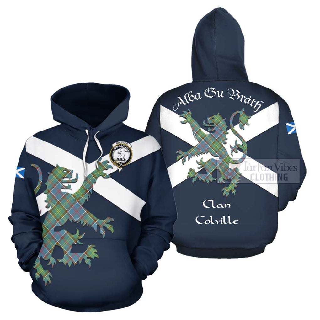 Tartan Vibes Clothing Colville Tartan Lion Rampant Hoodie – Proudly Display Your Heritage with Alba Gu Brath and Clan Name