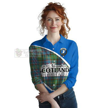 Colville Family Crest Tartan Women's Casual Shirt Celebrate Saint Andrew's Day in Style