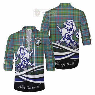 Colville Tartan Ghillie Kilt Shirt with Alba Gu Brath Regal Lion Emblem