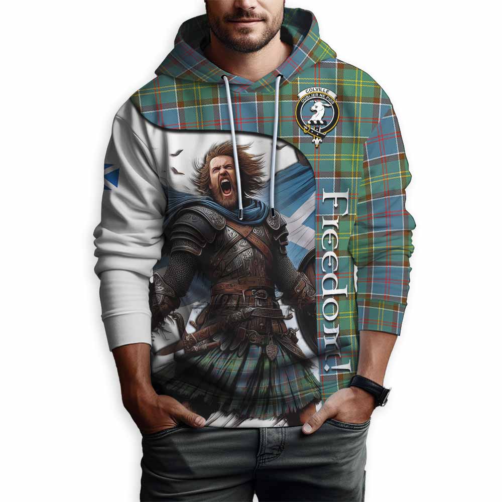 Tartan Vibes Clothing Colville Crest Tartan Hoodie Inspired by the Freedom of Scottish Warrior