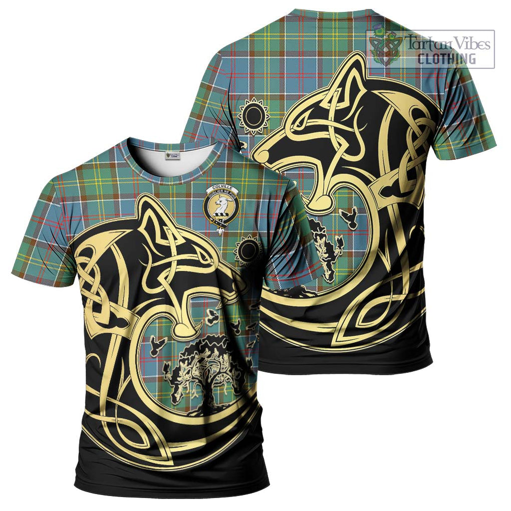 Colville Tartan T-Shirt with Family Crest Celtic Wolf Style Kid's Shirt - Tartan Vibes Clothing