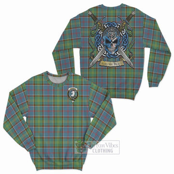 Colville Tartan Sweatshirt with Family Crest Celtic Skull Style