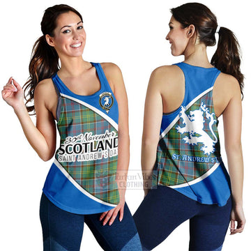 Colville Family Crest Tartan Women's Racerback Tanks Celebrate Saint Andrew's Day in Style