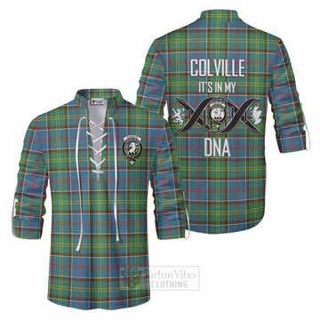 Colville Tartan Ghillie Kilt Shirt with Family Crest DNA In Me Style