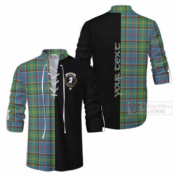 Colville Tartan Ghillie Kilt Shirt with Family Crest and Half Of Me Style