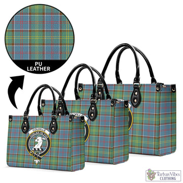 Colville Tartan Luxury Leather Handbags with Family Crest