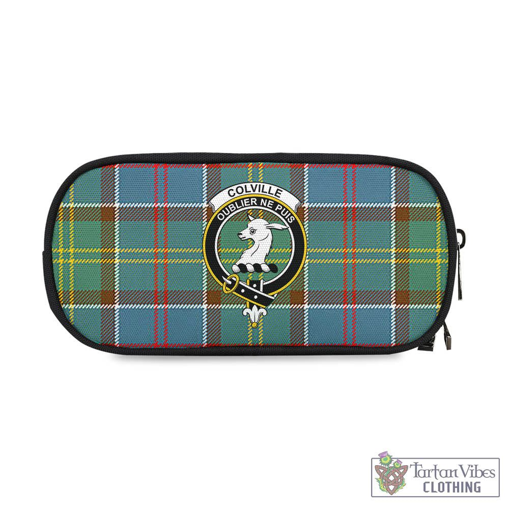 Tartan Vibes Clothing Colville Tartan Pen and Pencil Case with Family Crest