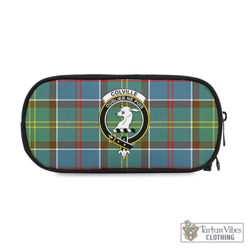 Colville Tartan Pen and Pencil Case with Family Crest