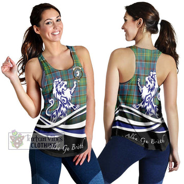 Colville Tartan Women's Racerback Tanks with Alba Gu Brath Regal Lion Emblem