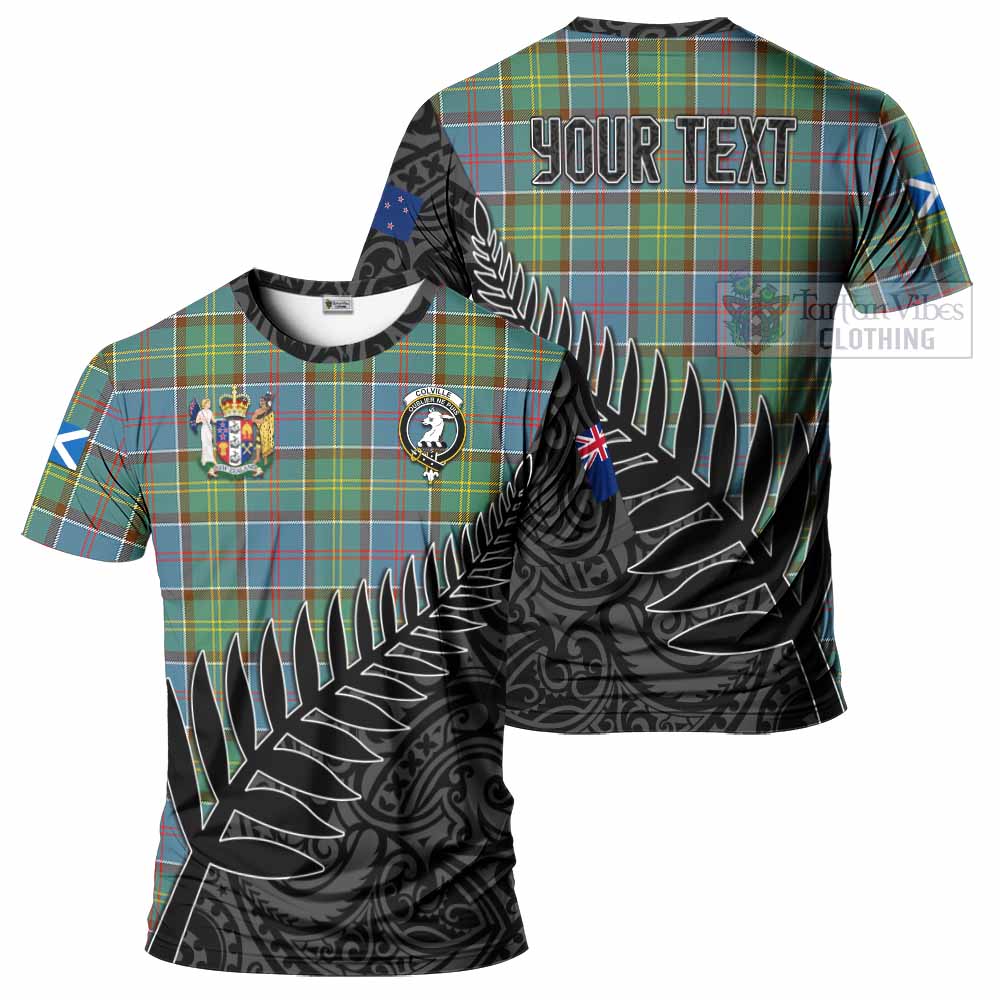 Tartan Vibes Clothing Colville Crest Tartan T-Shirt with New Zealand Silver Fern Half Style