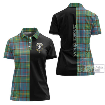 Colville Tartan Women's Polo Shirt with Family Crest and Half Of Me Style