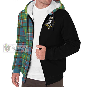 Colville Tartan Sherpa Hoodie with Family Crest and Half Of Me Style