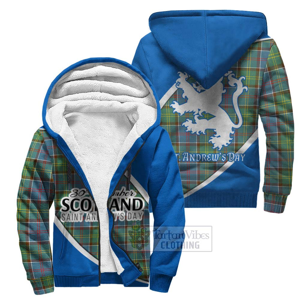 Tartan Vibes Clothing Colville Family Crest Tartan Sherpa Hoodie Celebrate Saint Andrew's Day in Style