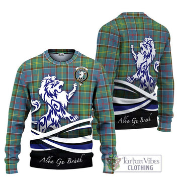 Colville Tartan Ugly Sweater with Alba Gu Brath Regal Lion Emblem