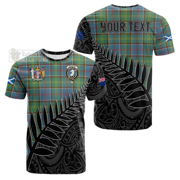 Colville Crest Tartan Cotton T-shirt with New Zealand Silver Fern Half Style