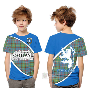 Colville Family Crest Tartan Kid T-Shirt Celebrate Saint Andrew's Day in Style