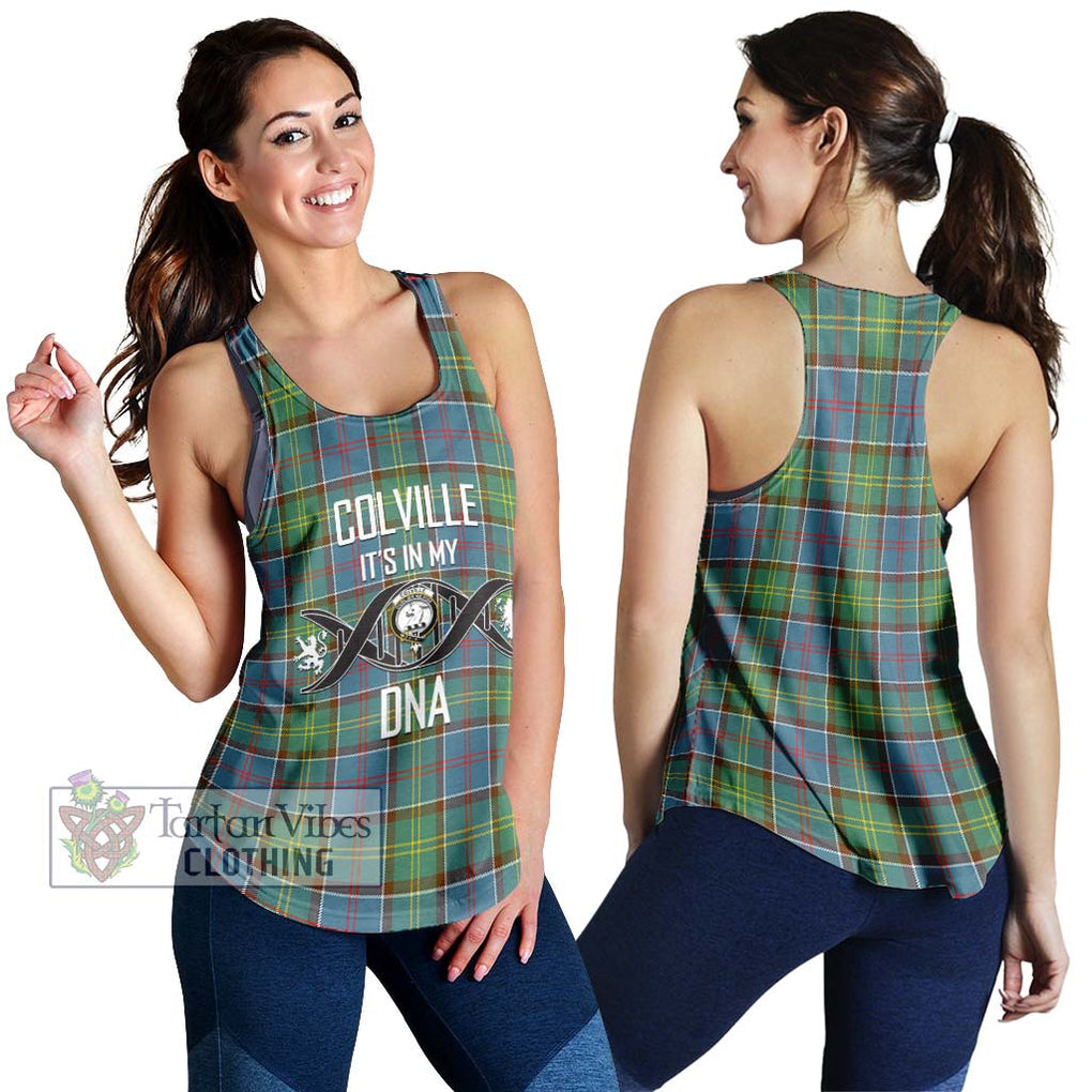 Colville Tartan Women's Racerback Tanks with Family Crest DNA In Me Style 4XL - Tartanvibesclothing Shop