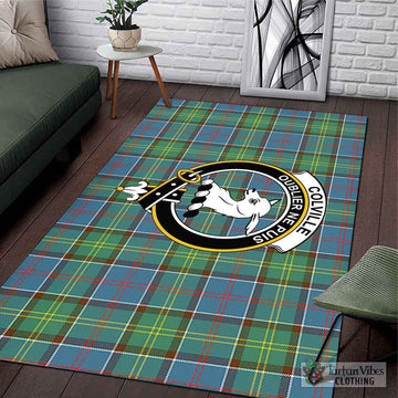 Colville Tartan Area Rug with Family Crest