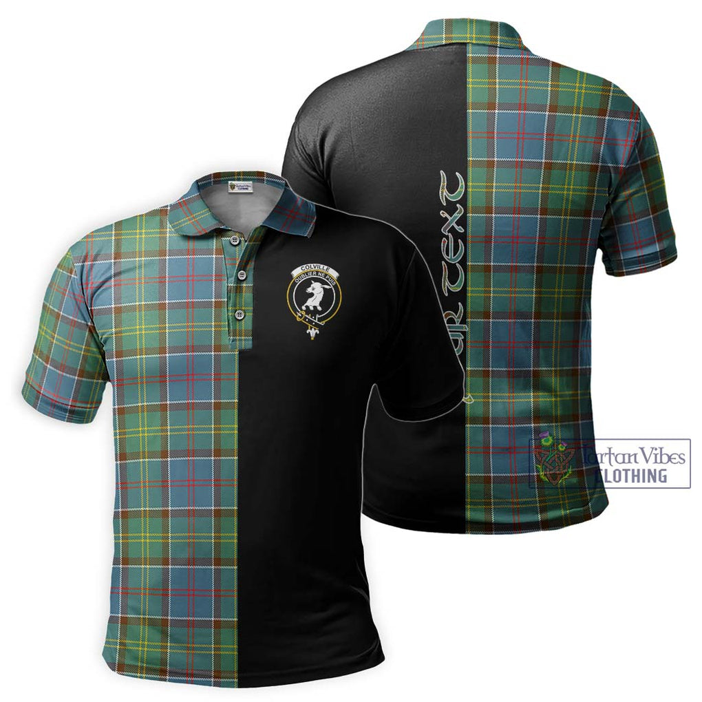 Colville Tartan Polo Shirt with Family Crest and Half Of Me Style Kid - Tartanvibesclothing Shop