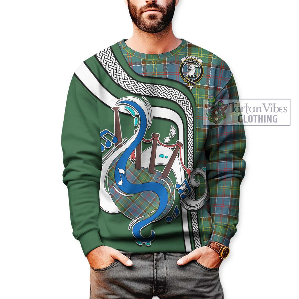 Colville Tartan Sweatshirt with Epic Bagpipe Style Unisex - Tartanvibesclothing Shop