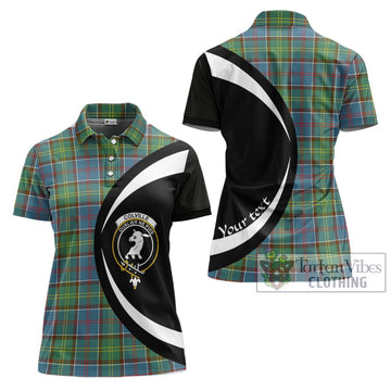 Colville Tartan Women's Polo Shirt with Family Crest Circle Style