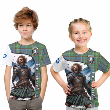 Colville Crest Tartan Kid T-Shirt Inspired by the Freedom of Scottish Warrior