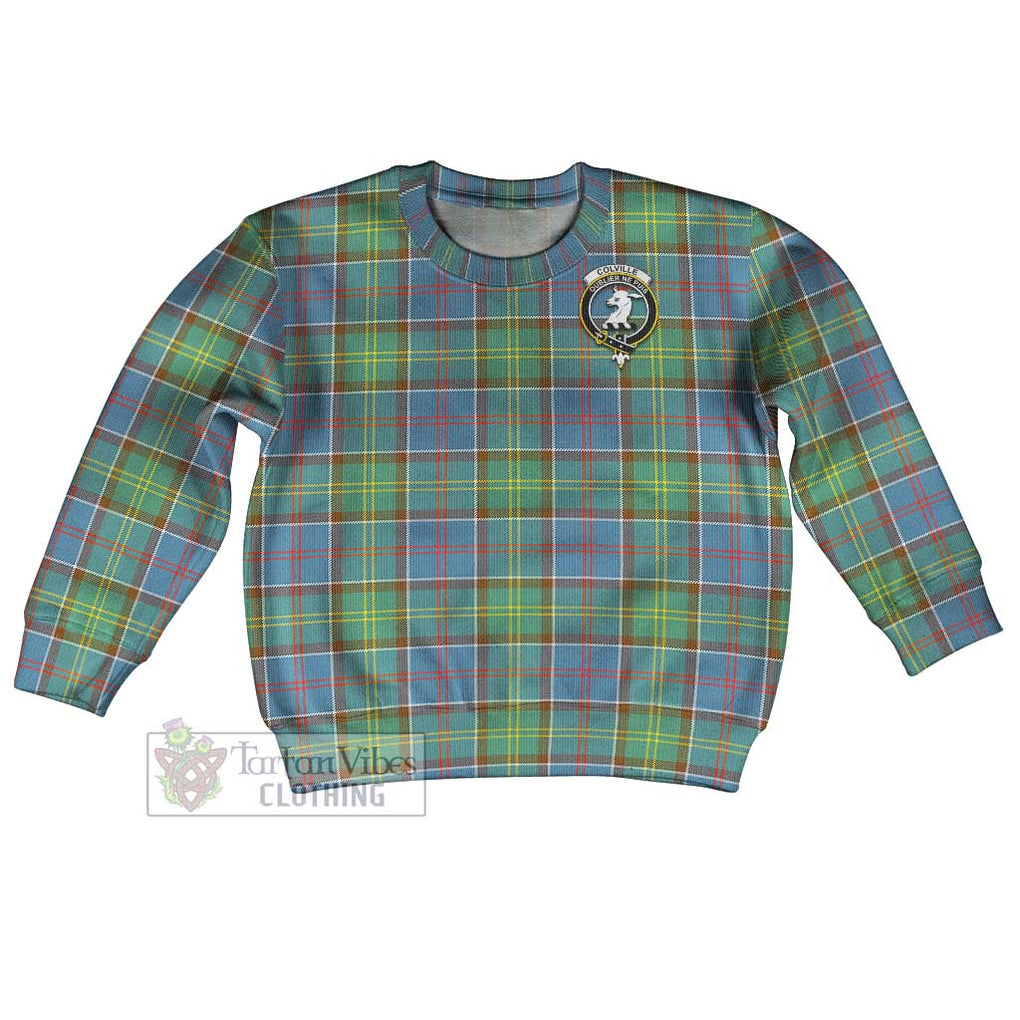 Tartan Vibes Clothing Colville Tartan Kid Ugly Sweater with Family Crest