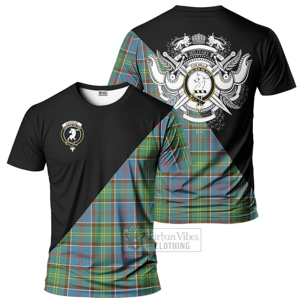 Colville Tartan T-Shirt with Family Crest and Military Logo Style Kid's Shirt - Tartanvibesclothing Shop