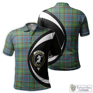 Colville Tartan Men's Polo Shirt with Family Crest Circle Style