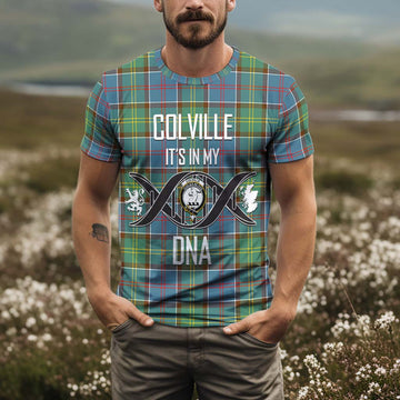 Colville Tartan T-Shirt with Family Crest DNA In Me Style