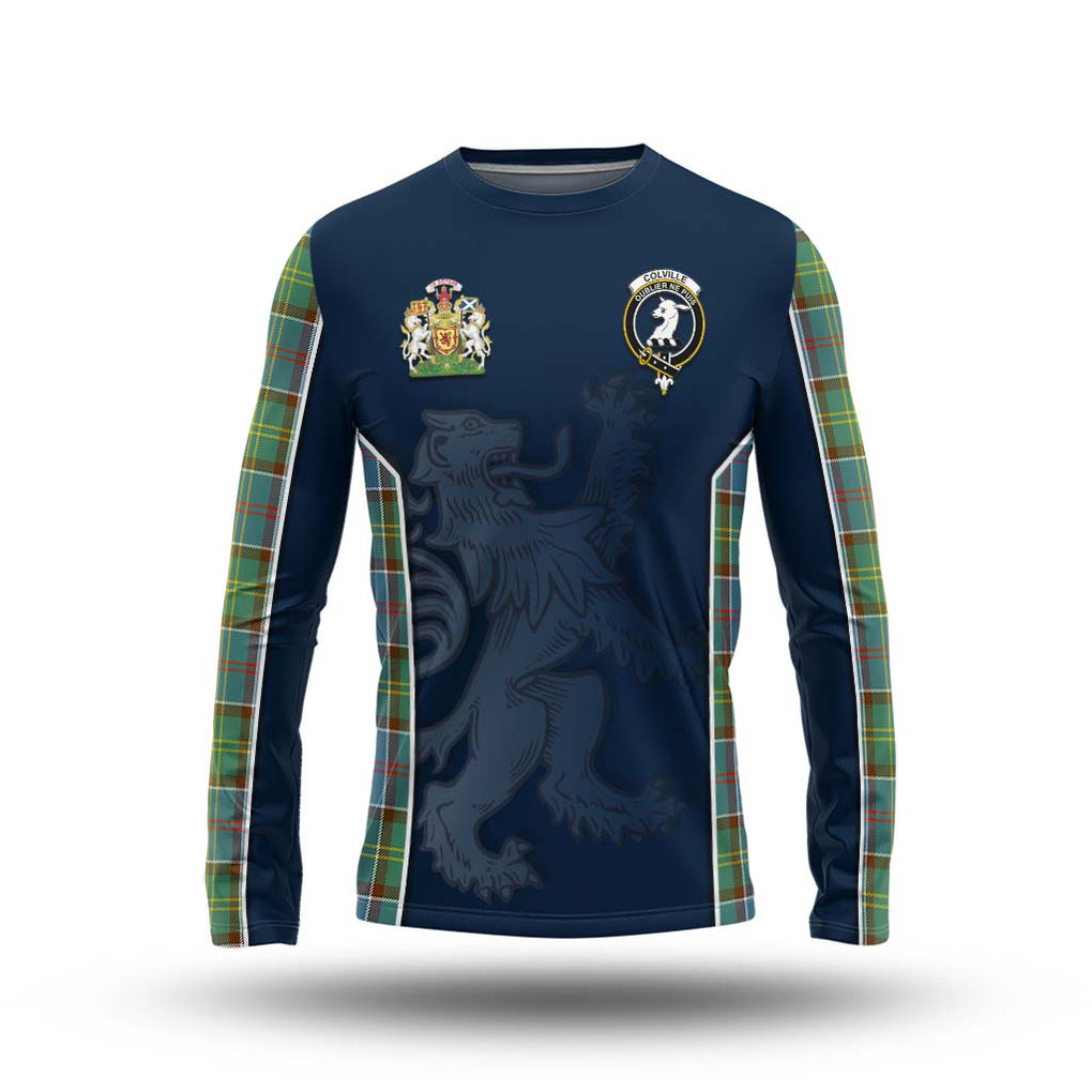 Colville Tartan Long Sleeve T-Shirt with Family Crest and Lion Rampant Vibes Sport Style Unisex - Tartan Vibes Clothing