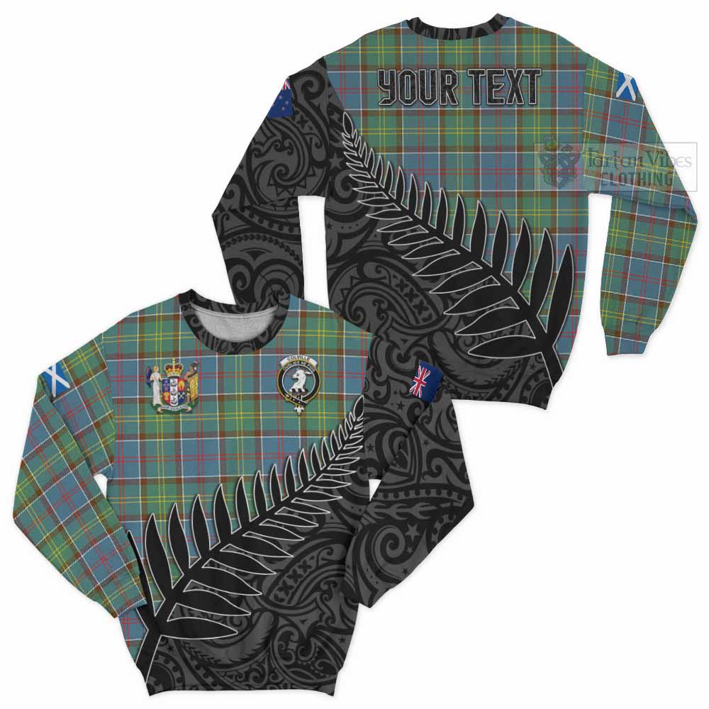 Tartan Vibes Clothing Colville Crest Tartan Sweatshirt with New Zealand Silver Fern Half Style